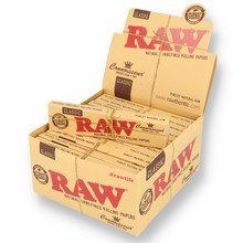 Raw CLASSIC King Size CONNOISSEUR Cigarette Papers and Tips (Full Box)